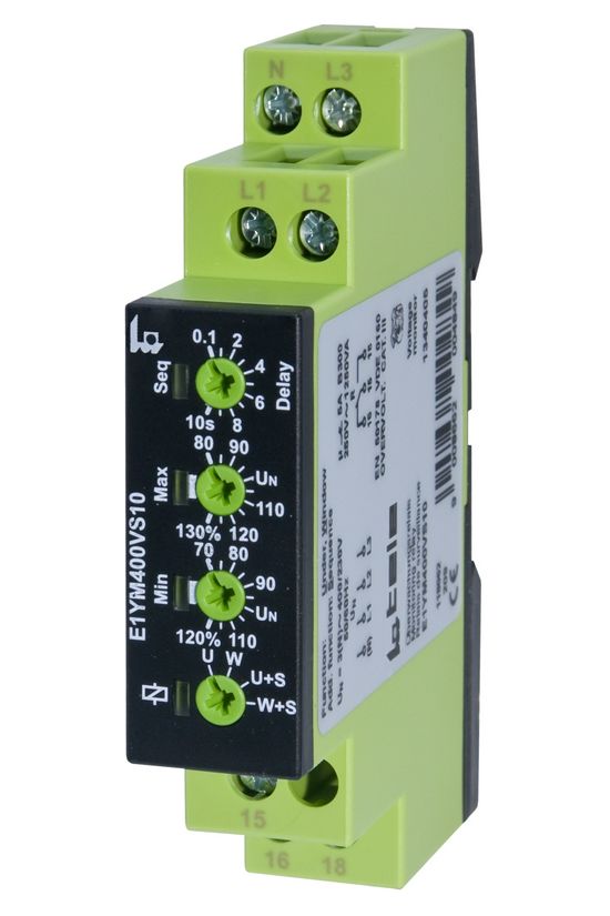Feszültségfigyelő relé 1/3F+N kiesés/sorrend/növekedés/csökkenés 5A/250V ENYA E1YM400VS10 Tele-H - 1340405
