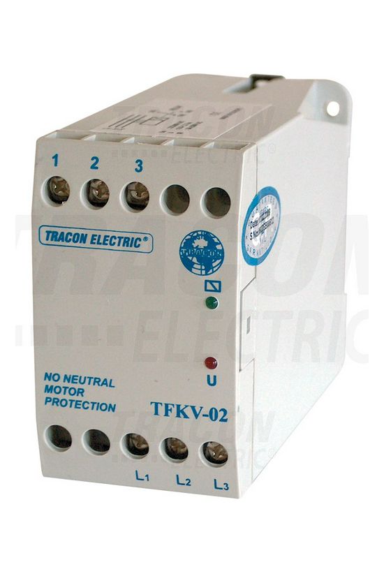 Feszültségfigyelő relé 3F motorhoz aszimmetria/kiesés/sorrend 5A/250V 280-480V AC 1v TRACON - TFKV-02
