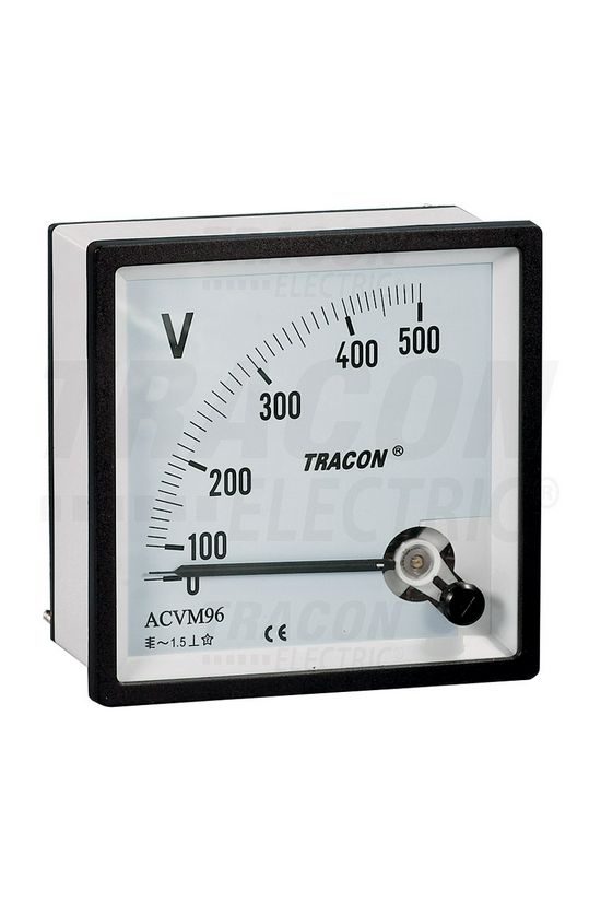 Feszültségmérő analóg táblaműszer 0-250Vméréstartomány AC 1.5-osztály 96mm x 96mm x TRACON - ACVM96-250