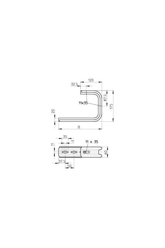 Födémkengyel szalaghorganyzott C-függesztőtartó TPD 145 FS OBO-BETTERMANN - 6363806