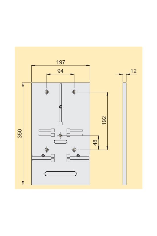 Fogyasztásmérő alátéttábla 3fázisú mérőhöz 63A 350mmx 197mmx szürke TL 3F Z.U.P. Emiter - 9172035