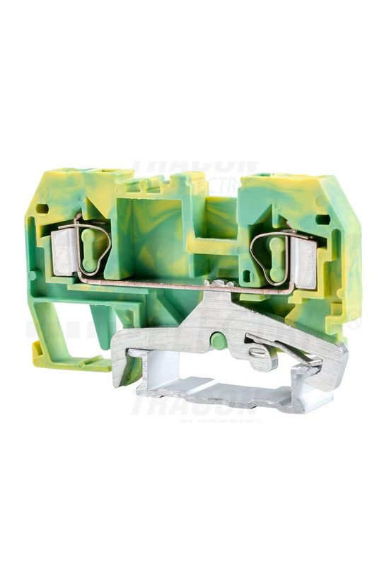 Földelő sorkapocs TS35 zöld/sárga rugószorításos rugószorításos DIN (kalap)sín 35mm TSKC TRACON - TSKC4JD