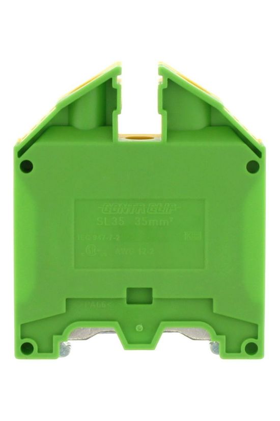 Földelő sorkapocs TS35 1-szintes 2,5-35mm2 zöld-sárga csavaros csavaros SL 35/35 GNYE CONTA-CLIP - 1199.2