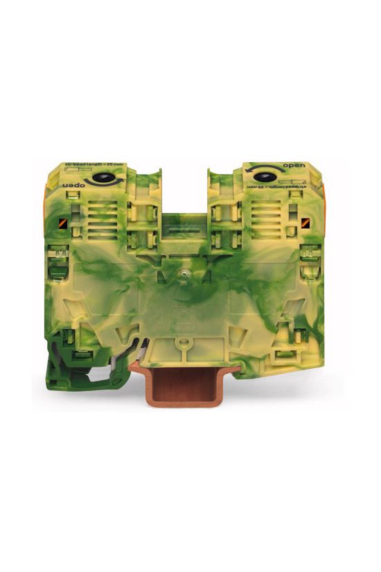 Földelő sorkapocs TS35 1-szintes 6-35mm2 zöld-sárga rugószorításos rugószorításos WAGO - 285-137