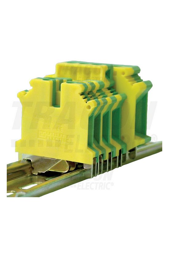 Földelő sorkapocs TS35/C 1-szintes 0.75-35mm2 zöld-sárga csavaros csavaros TRACON - TSKA35JD