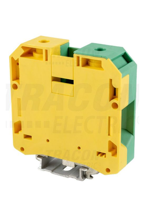 Földelő sorkapocs TS35/C 1-szintes 25-50mm2 zöld-sárga csavaros csavaros TRACON - TSKA50JD