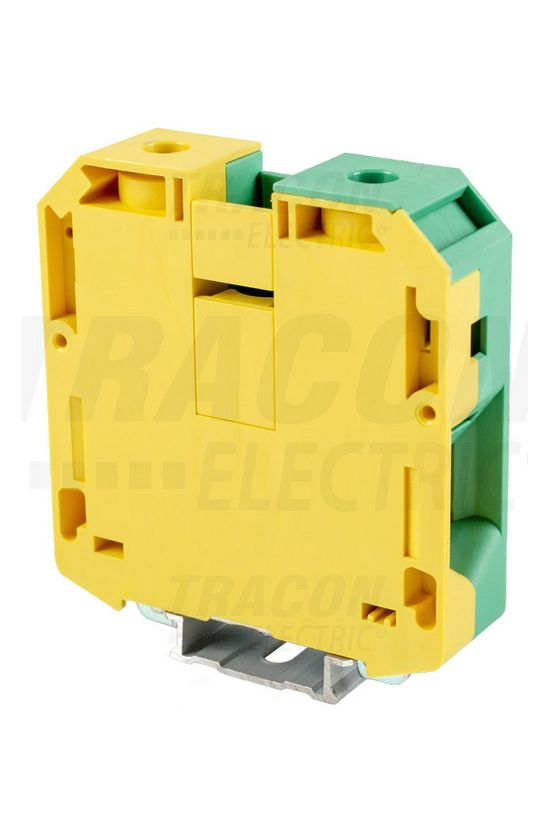 Földelő sorkapocs TS35/C 1-szintes 25-70mm2 zöld-sárga csavaros csavaros TRACON - TSKA70JD