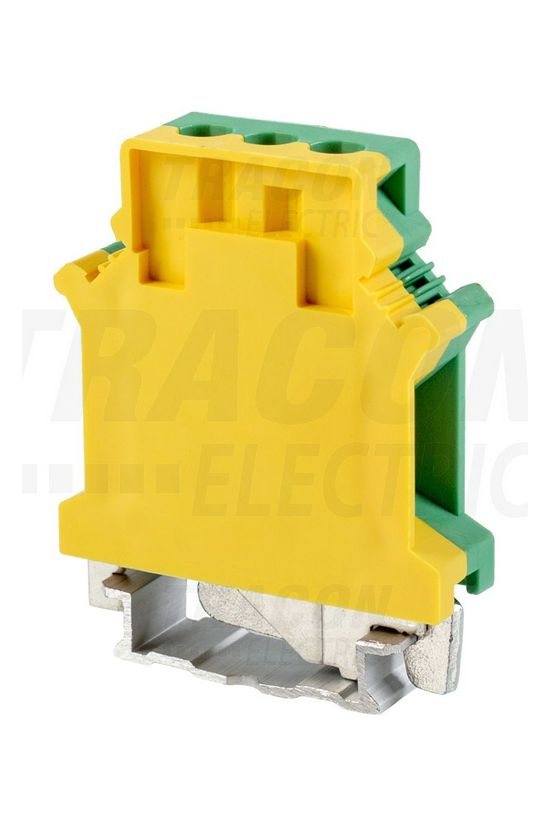 Földelő sorkapocs TS35/C 1-szintes 4-16mm2 zöld-sárga csavaros csavaros TRACON - TSKA16JD