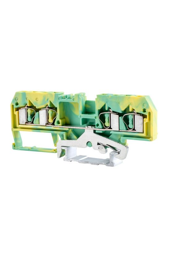 Földelő sorkapocs TS35 zöld/sárga rugószorításos rugószorításos DIN (kalap)sín 35mm TSKC TRACON - TSKC4/4JD