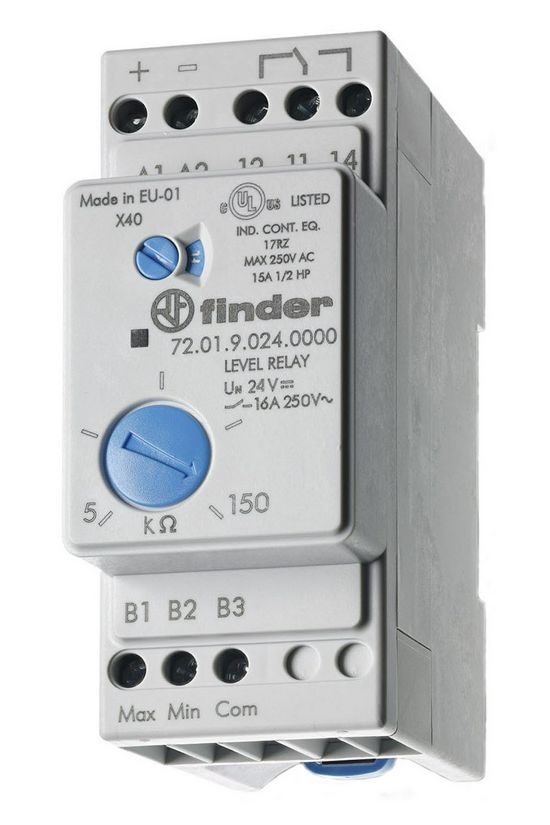 Folyadékszint figyelő relé vezetőképesség-elvű 1v 230VAC-működtetés AC 72.01.8.240.0000 FINDER - 720182400000