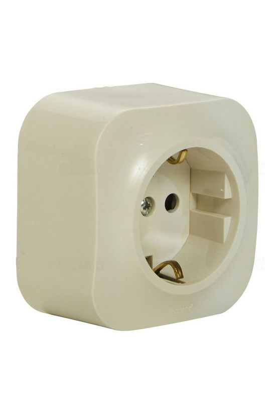 Forix 162 dugalj földelt komplett házban gyerekzárral bézs IP21 falonkívüli csavaros LEGRAND - 782450