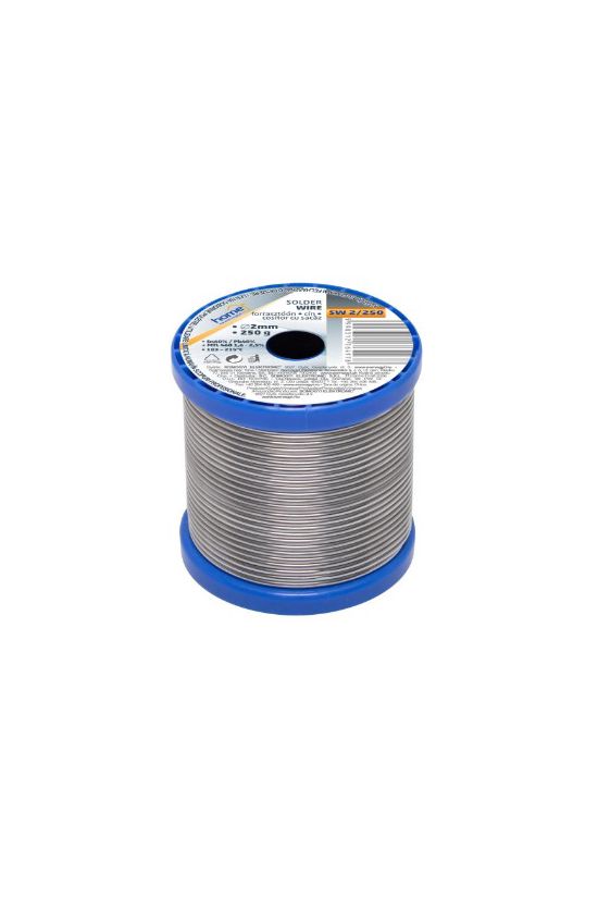 Forrasztóón 2mm-átmérő ón/ólom 2%-folyasztó 60%-ón 250g SW 2/250 SMA - SW2/250