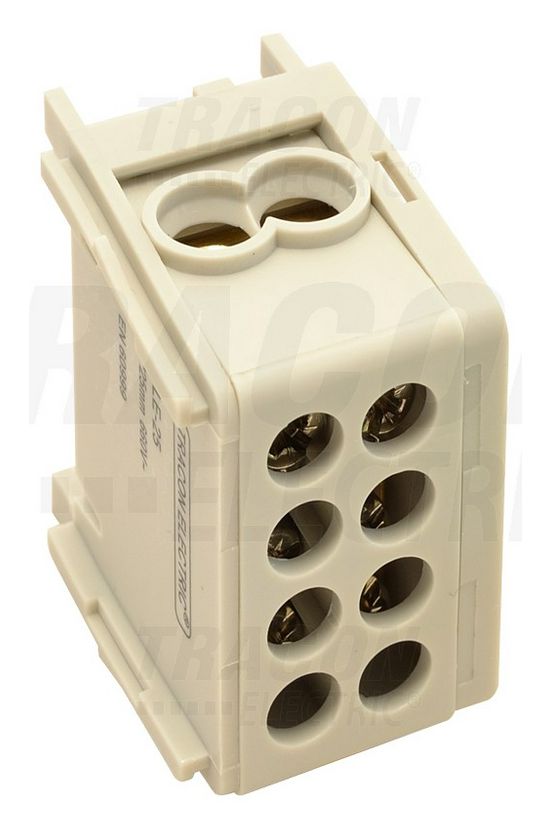 Fővezetéki leágazókapocs 101A/400VAC 2x1-25+2x1,5-25mm2 szürke 1P 25mm2 TRACON - FLE-25