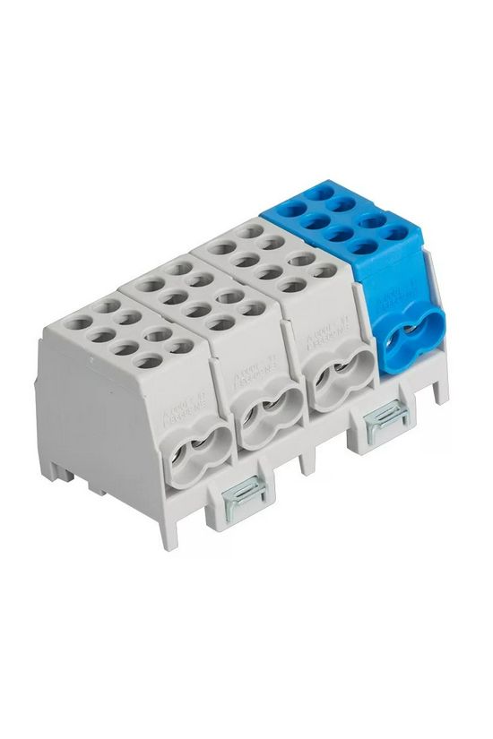 Fővezetéki leágazókapocs 130/100A Cu/Al csavar szürke-kék 4x( 2x25+2x16mm2) HLAK 25-4/8 S Pollmann - 2080424