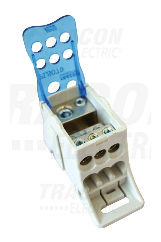 Fővezetéki leágazókapocs 160A/400VAC/DC 1x70+6x25mm2 nyitható fedéllel 1P 70mm2 TRACON - FLSO70