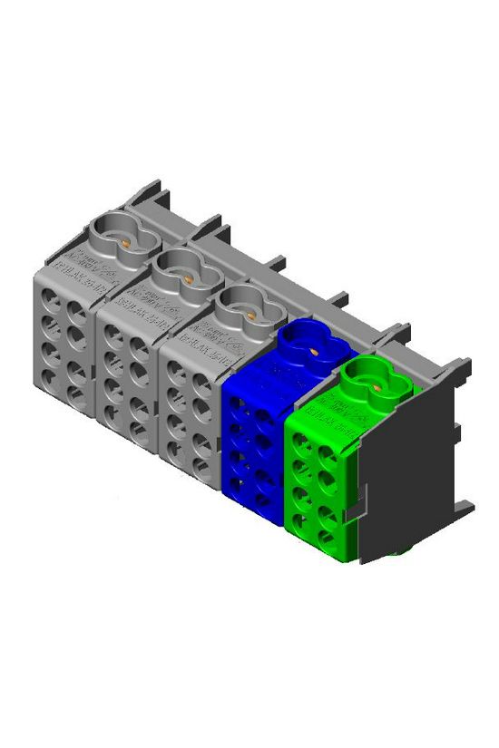 Fővezetéki leágazókapocs 3+N+PE 5x(2x25+4x16mm2) 5P csavaros kalapsínre HLAK 25-5/10-S Pollmann - 2080516