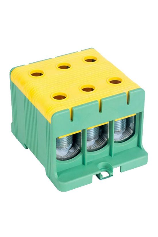 Fővezetéki leágazókapocs 320A/400VAC 3x2x35-150mm2 Al/Cu zöld/sárga  TRACON - FLEAL-150/3ZS