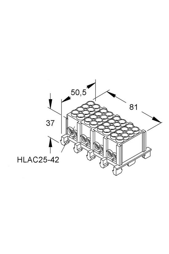 Fővezetéki leágazókapocs 4x(4x25mm2) 4-pólus 25mm2-vezetőér Niedax - 4011126392814