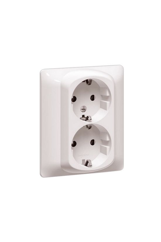 Galea 162/2 dugalj gyöngyház földelt teljes fedlappal IP20 süllyesztett rugós LEGRAND - 771530