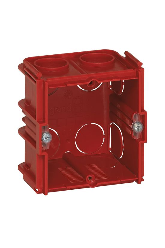 Gipszkarton szerelvénydoboz 1-es négyzetes 71mm 71mmx piros műanyag BatiBox LEGRAND - 080151