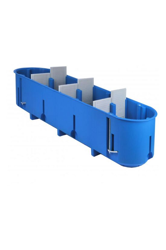 Gipszkarton szerelvénydoboz 4-es ovális 68mmx 280mmx 65mm-átmérő kék műanyag P4x60D SIMET - 32097203