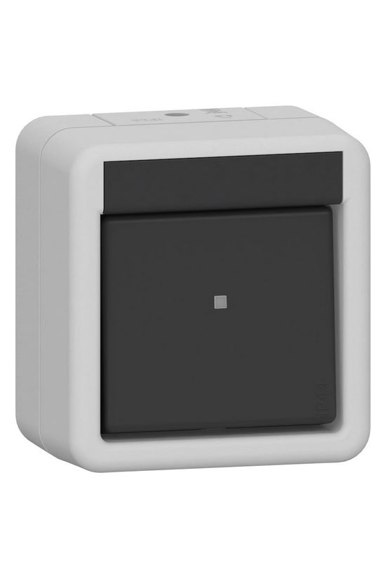 106 váltókapcsoló szürke falonkívüli rugós IP44 kivilágított (bekapcsolva) billentyű/gomb GIRA - 310630