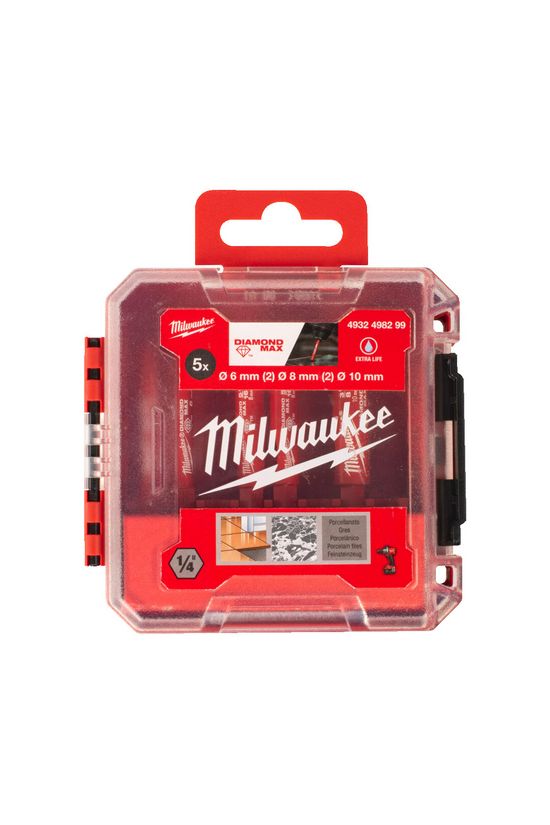 Gyémánt fúrókészlet 5db d6-8-10mm üveghez/kerámiához 5-darabos DiamondMax Milwaukee - 4932498299