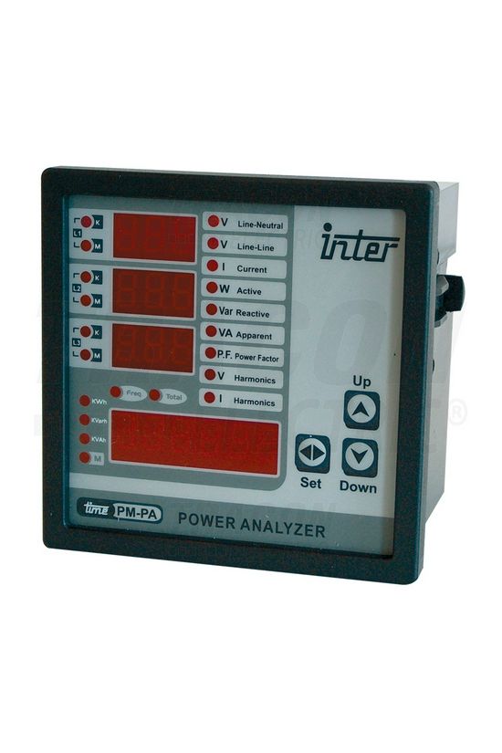 Hálózati analizátor 5A/500V 96x96mm 2xDO-riasztás A-mérő  V-mérő  VA-mérő  W-mérő  Hz-mérő TRACON - DTT-4