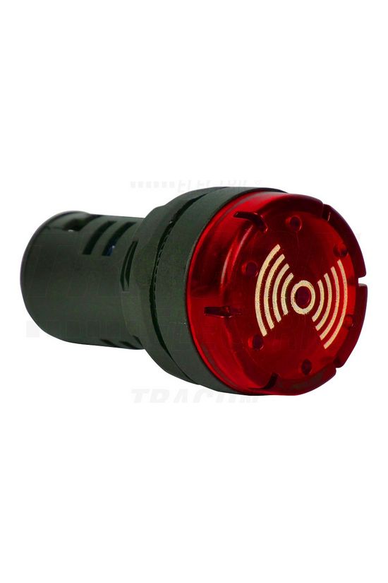 Hang-fényjelző előlapba d22mm 24V AC/DC zümmögő villogó piros LED IP20 TRACON - NYG3-BFR24