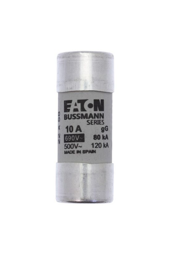Hengeres biztosítóbetét gG gL/gG 22x58mm 10A 690V AC Bussmann EATON - C22G10