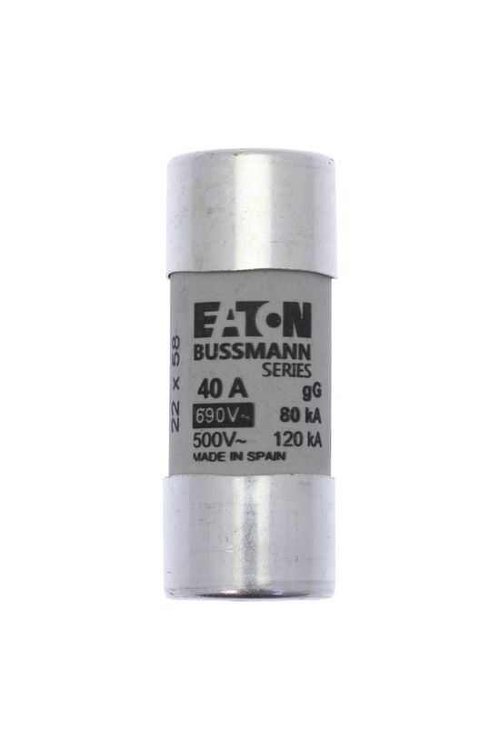 Hengeres biztosítóbetét gG gL/gG 22x58mm 40A 690V AC Bussmann EATON - C22G40
