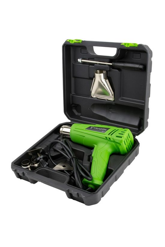 Elektromos hőlégfúvó pisztoly zöld 2000W 220-240V 50-60Hz 300-600°C 300l/min lépésenként TRACON - HLF3