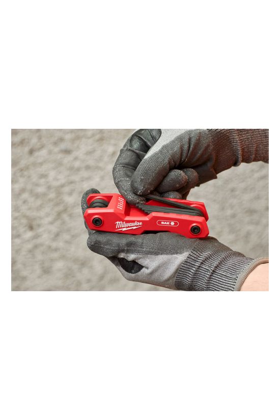 Imbuszkulcs készlet metrikus Hex 1,5-8mm kihajtható 1.5-8mm 8db-os kihajtható tartó Milwaukee - 4932493614