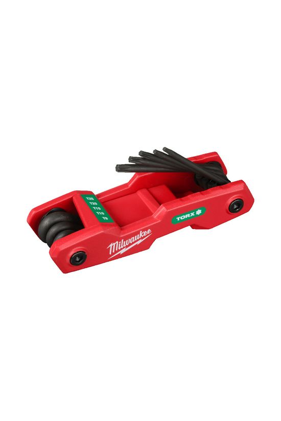 Imbuszkulcs készlet Torx T9-T40 kihajtható 9-40mm 8db-os kihajtható tartó piros Milwaukee - 4932480979