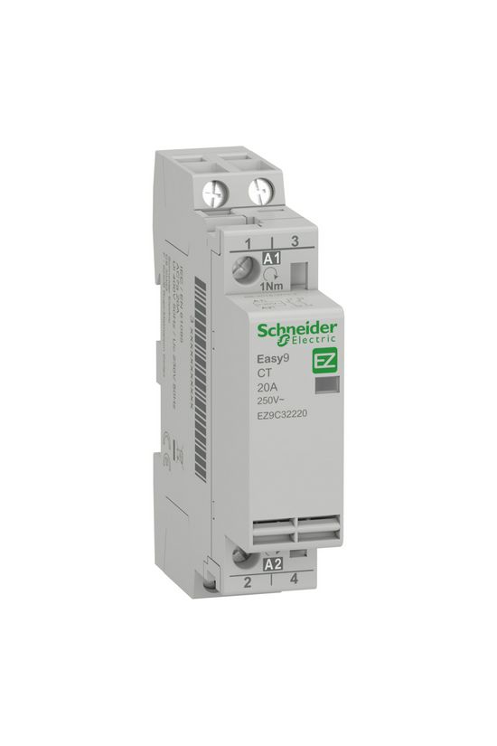 Installációs kontaktor sorolható 20A/ 230V AC 2z 220-230V AC-műk 1M Easy9 Pro Schneider - EZ9C32220
