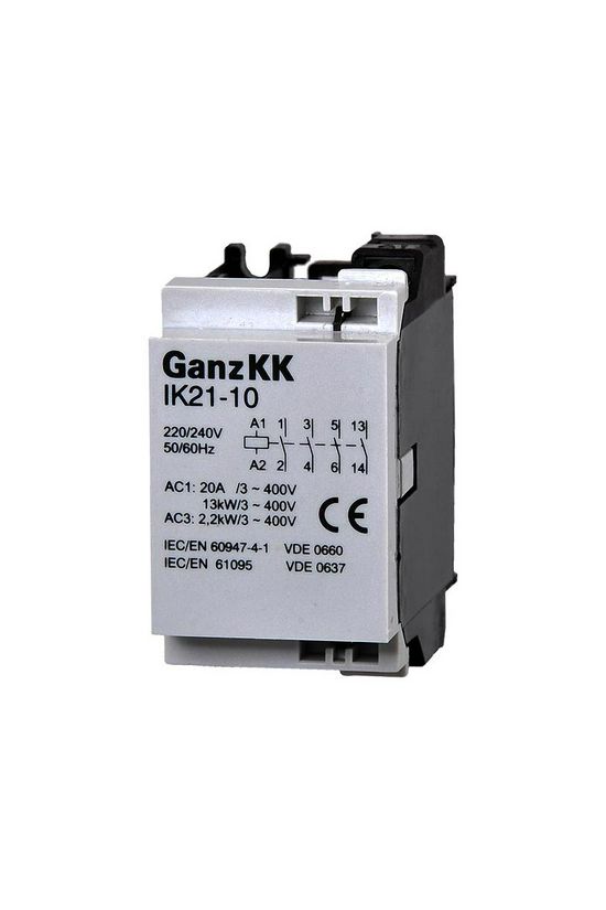 Installációs kontaktor sorolható 20A/ 230V AC 4z 230V AC-műk 2M IK21-10 Ganz KK - 200-4421-000