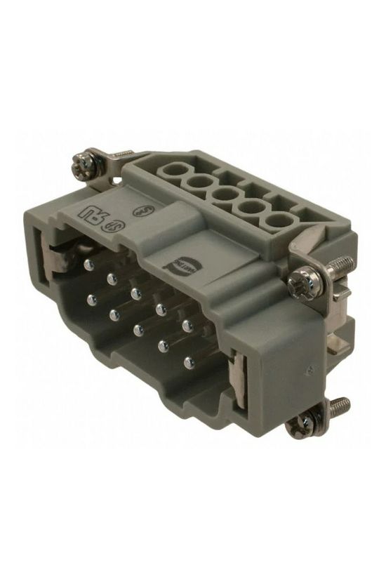 Ipari csatlakozó betét apa 10P 16A 500V csavaros csapos termoplaszt-betét Han 10E-sti-s HARTING - 09330102601