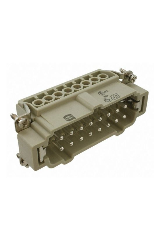 Ipari csatlakozó betét apa 16P 16A 500V csavaros csapos termoplaszt-betét Han 16E-sti-s HARTING - 09330162601