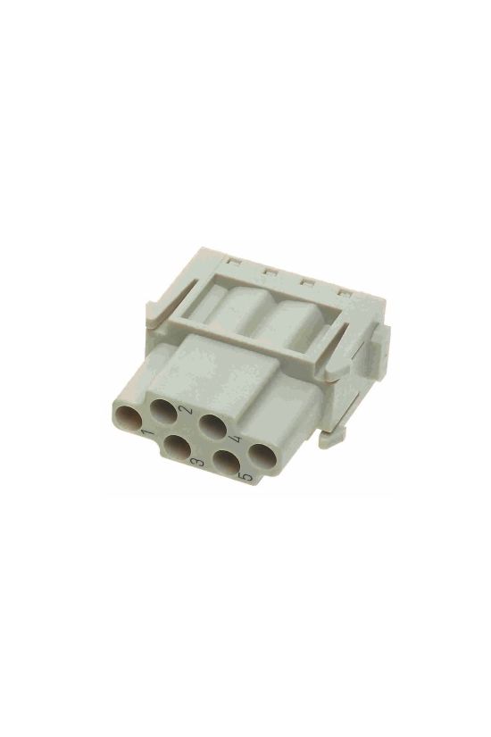 Ipari csatlakozó betét modul anya 6P 16A 500V krimpelt hüvely Han 6MOD E HARTING - 09140063101