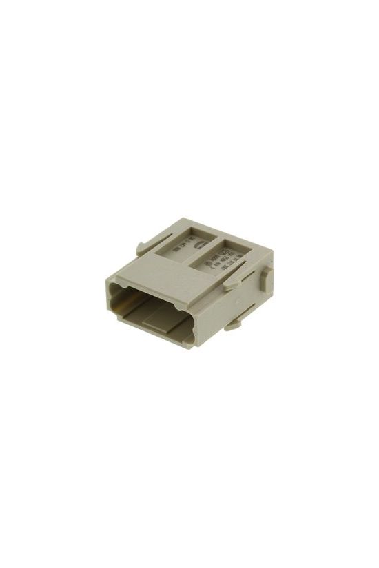 Ipari csatlakozó betét modul apa 12P 10A 250V krimpelt csapos Han 12MOD DD HARTING - 09140123001
