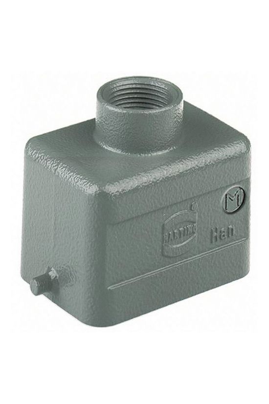 Ipari csatlakozó ház lengő dugó négyszögletes alumínium IP65 Han 6B-gg-M20 HARTING - 19300061440