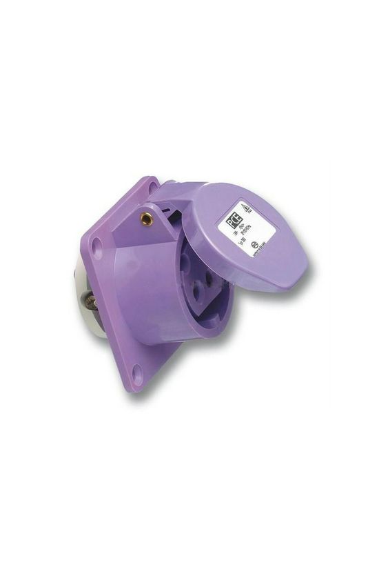 Ipari dugalj beépíthető 2P 16A 20-25V(50+60Hz) ibolya egyenes IP44 műanyag csavaros PCE - 362