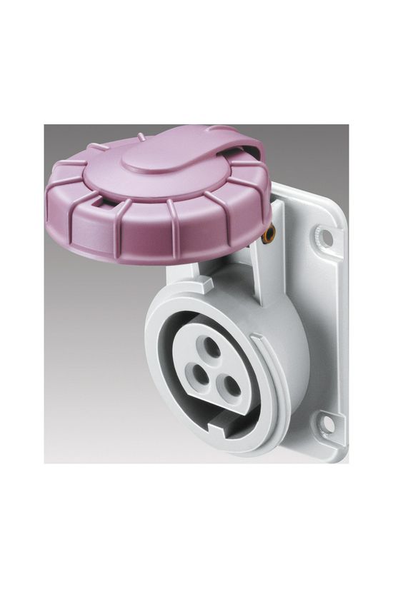 Ipari dugalj beépíthető 2P 20-25V(50+60Hz) ibolya ferde 16A IP67 műanyag csavaros IEC309HP GEWISS - GW62365