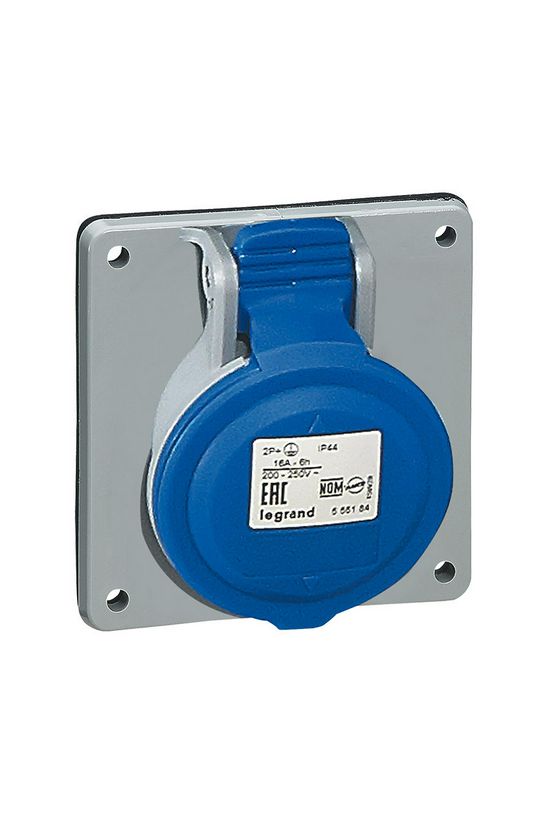 Ipari dugalj beépíthető 2P+E 16A 230V(50+60Hz) kék egyenes P17 Tempra PRO Dafbe-162k06 m LEGRAND - 555184