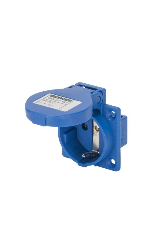 Ipari dugalj beépíthető 2P+E 16A 2P 230V műanyag kék egyenes csavaros IP54 IEC309HP GEWISS - GW62393