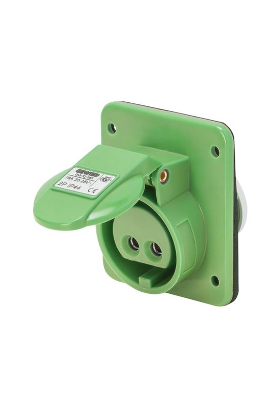 Ipari dugalj beépíthető 2P+E 20-25V/40-50V(100-200Hz) zöld ferde 16A IP44 műanyag IEC309HP GEWISS - GW62270