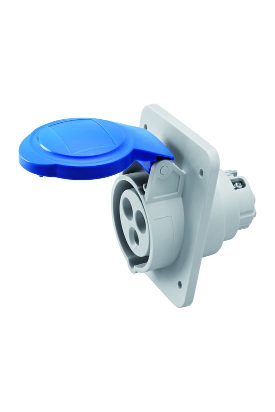 Ipari dugalj beépíthető 2P+E 230V(50+60Hz) kék ferde 16A IP44 műanyag 6h-pozíció IEC309HP GEWISS - GW62205H