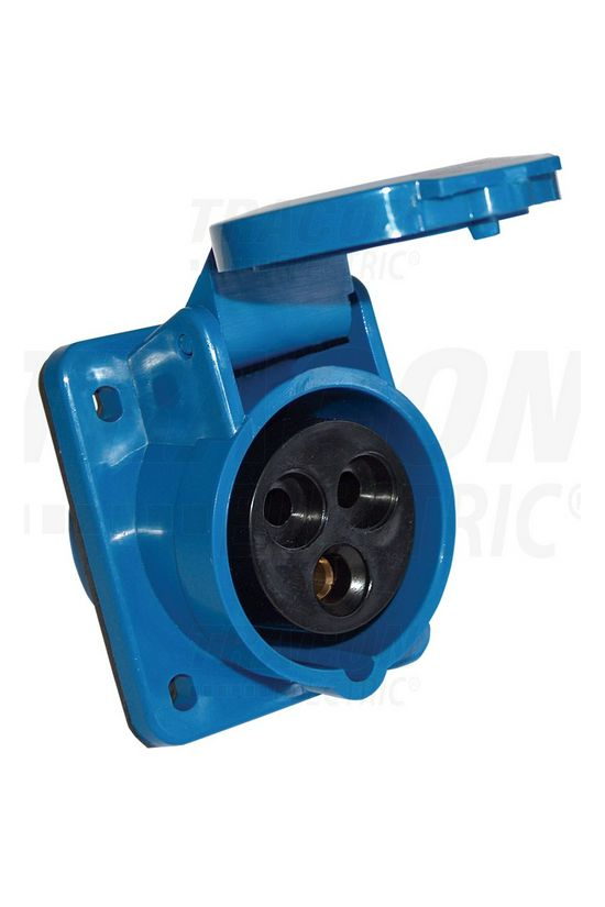 Ipari dugalj beépíthető 2P+E 32A 230V(50+60Hz) kék ferde IP44 műanyag 6h-pozíció csavaros TRACON - TICS-323