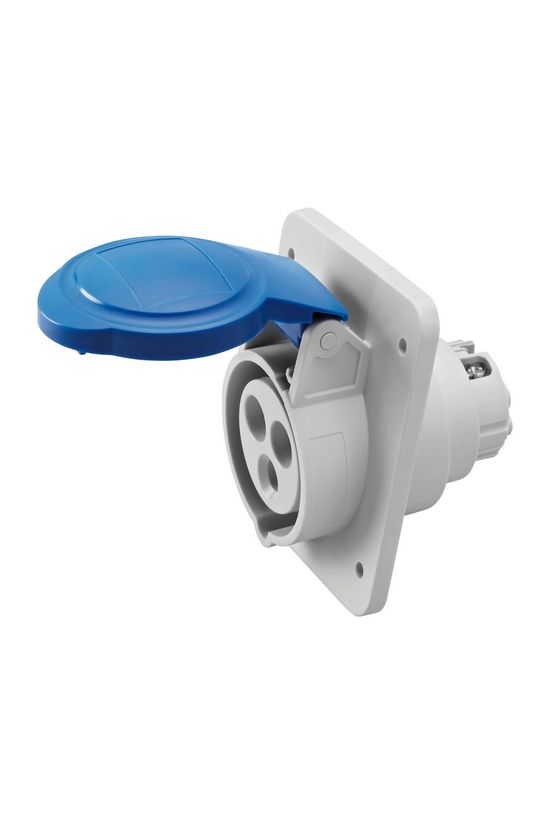 Ipari dugalj beépíthető 2P+E gyoscsatlakozós 230V(50+60Hz) kék ferde 16A IP44 GW62205FH GEWISS