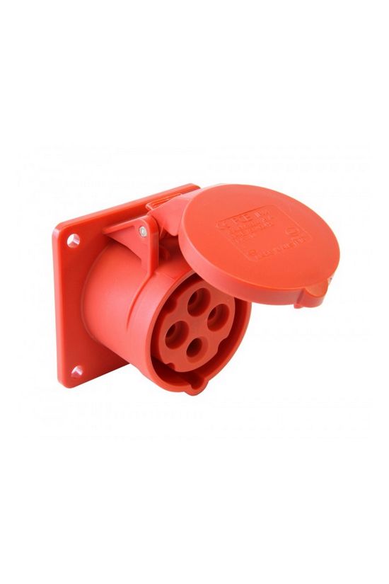 Ipari dugalj beépíthető 3P+E 16A 400V(50+60Hz) piros egyenes IP44 műanyag 6h-pozíció csavaros PCE - 314-6